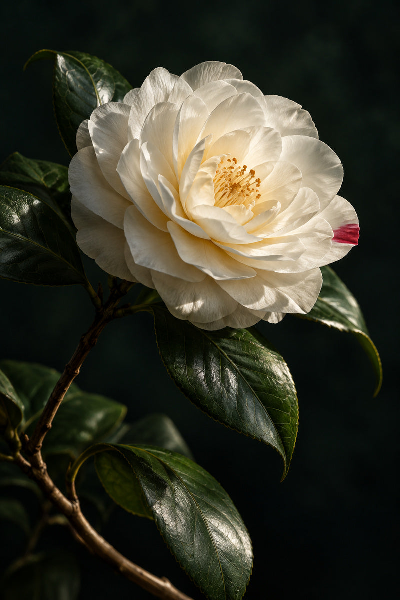 Midnight Camellia — premium canvas artwork by Frame Archive