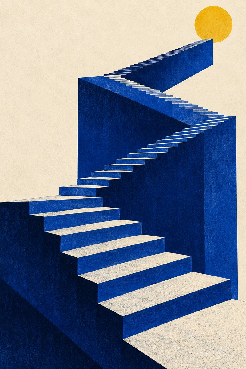 Step Into Blue — premium canvas artwork by Frame Archive