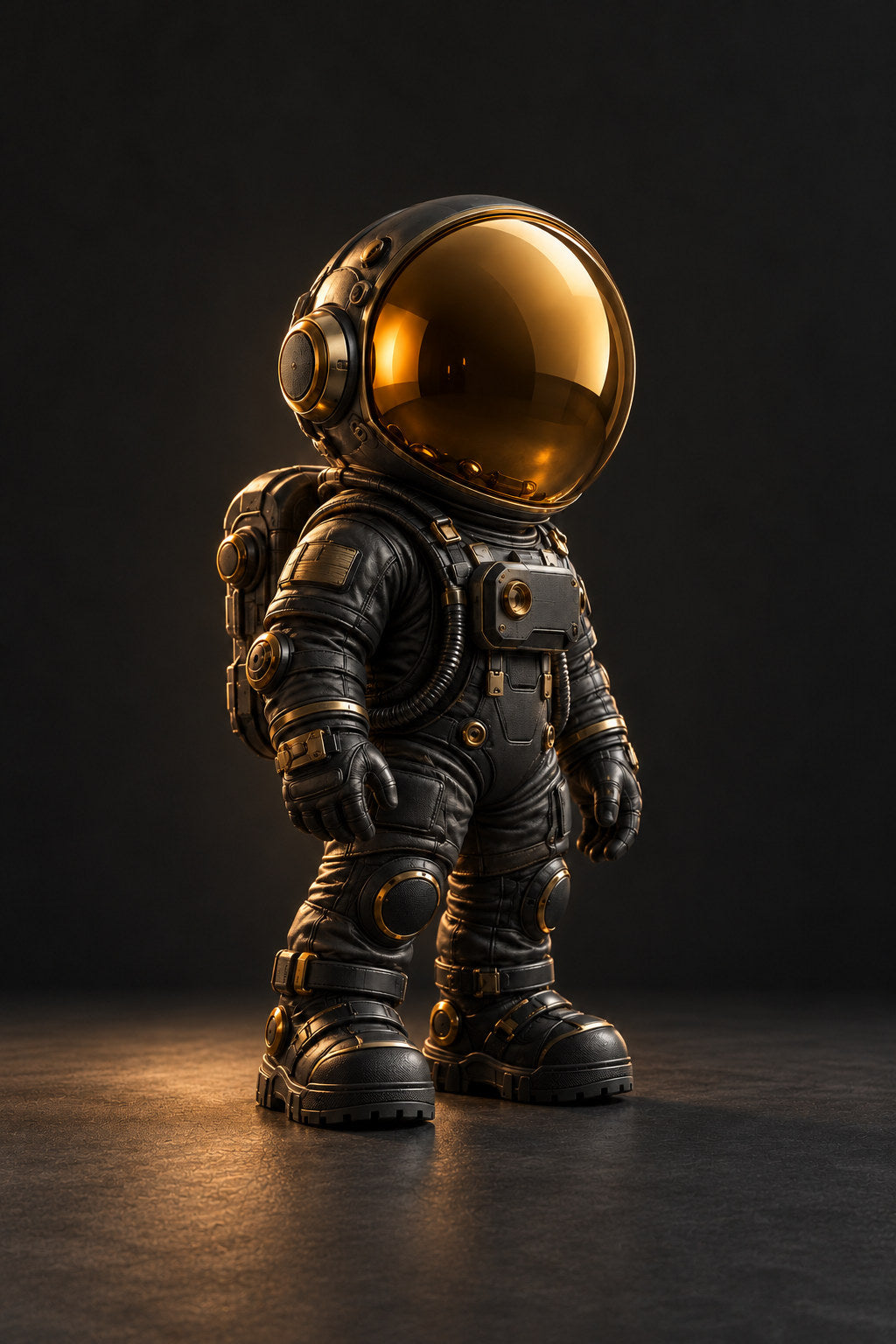 Nova, a black astronaut character with a gold-toned visor, stands against charcoal.
