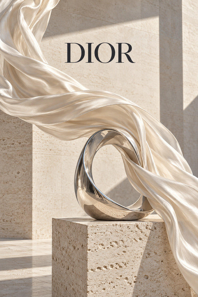 Dior Silver Fold — premium canvas artwork by Frame Archive