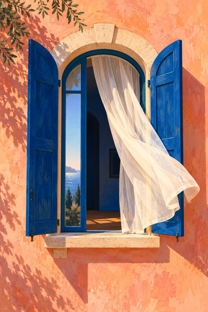 Apricot Windows — premium canvas artwork by Frame Archive