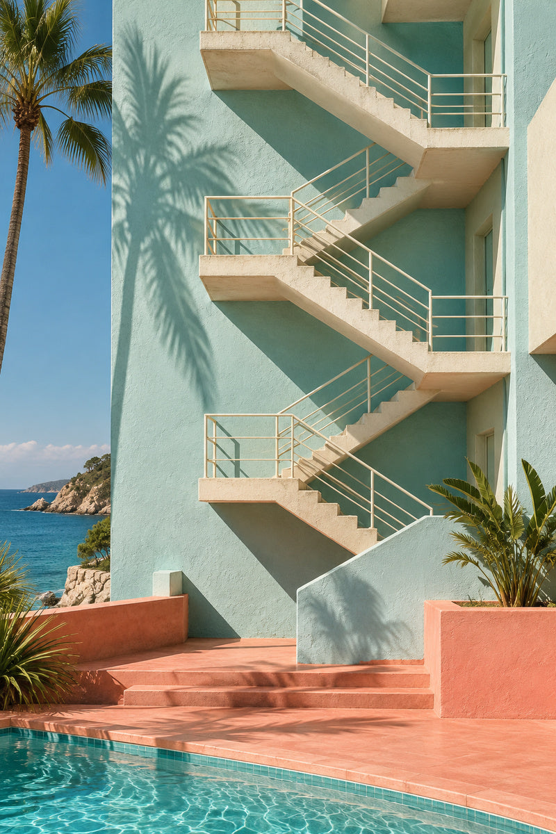 Poolside Geometry — premium canvas artwork by Frame Archive